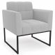 Poltrona Para Sala Base Industrial Preto Ana Bouclé Cinza - Ibiza