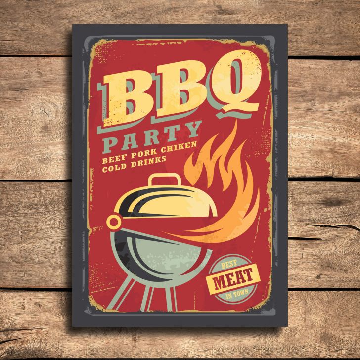 Placa Decorativa MDF Churrasco BBQ Party 30x40