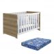 Berço Americano 2x1 Mali Branco Fosco/Mezzo com Colchão Baby Physical - Reller Móveis