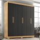 Guarda Roupa Casal Lisboa 6 Portas 2 Gav Com Pés Teka/onix