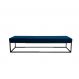 Banco | Banqueta 3 Lugares Giulia Veludo Azul e Preto 180 cm