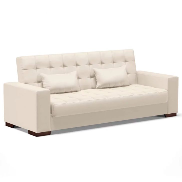 Sofá Cama para Sala de Estar Lisboa Corino Bege - Ibiza