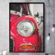 Quadro Decorativo Carro Antigo Vermelho-24x34Cm