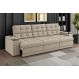 Sofá Confort Premium 2,30m Assento Retrátil/Reclinável porta copos e USB Suede Areia - XFlex Sofas