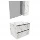 Conjunto Para Banheiro Gabinete E Espelheira BN3607x02 Marmore Branco Tecno Mobili