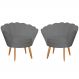 Kit 2 Poltronas Decorativa para Sala de Estar Charm Suede Cinza - Montanaris Decor