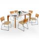 Mesa Capri 160cm Off White E 6 Cadeiras Allana B05 Couríssimo Whisky Linho Bege Escuro - Lyam Decor