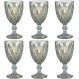 Jogo 6 Taças de Vidro 325ml Diamond Rainbow Metalizada Lyor