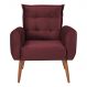 Poltrona Decorativa para Sala Ravi Veludo Vinho