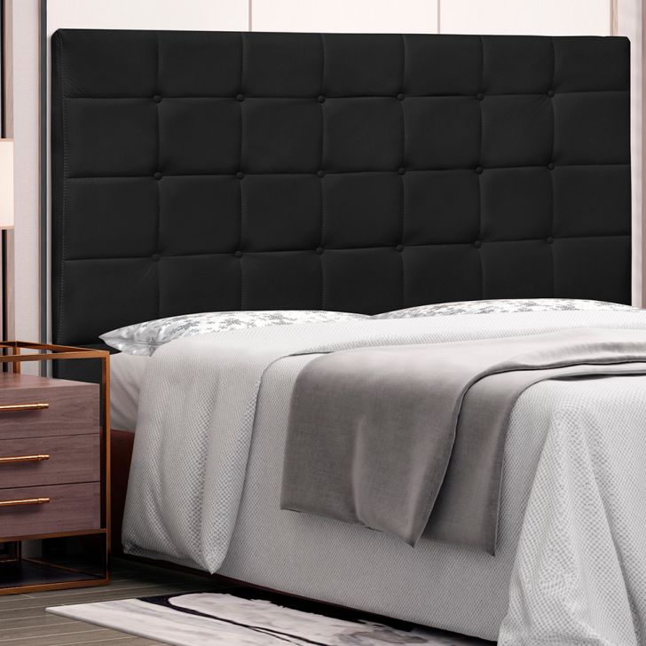 Cabeceira Queen Verona Poliuretano Preta