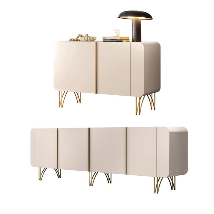 Conjunto Buffets Bambino/Virginia Sala de Estar MDP/MDF Pés em Aço Off White G26 - Gran Belo