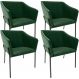 Kit 4 Cadeiras Para Sala de Jantar Estar Living Olívia L02 Couríssimo Verde - Lyam Decor