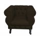 Poltrona Decorativa Maya Pés Luis XV Suede Marrom - DS Estofados