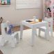 Conjunto de Mesa com 2 Cadeiras Goiania Branco Brilho