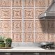 Adesivos de Azulejos Ladrilhos Cartela Mármore Laranja e Branco 19-20x20cm