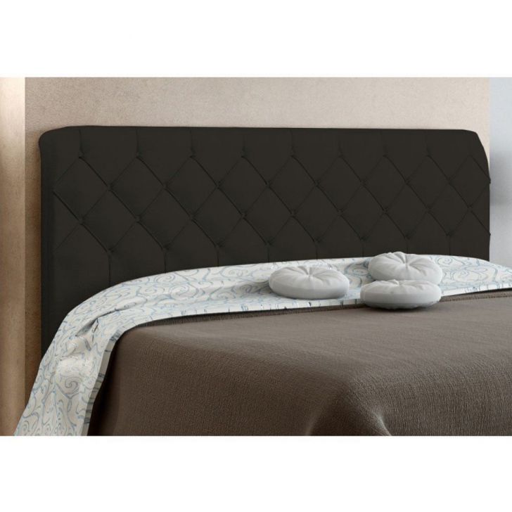 Cabeceira Paris Cama Box Queen 160 cm Suede Marrom D'Rossi
