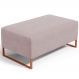 Puff Decorativo Sala De Estar Cléo 90cm Base De Ferro Cobre W01 Suede Rosê - Lyam Decor