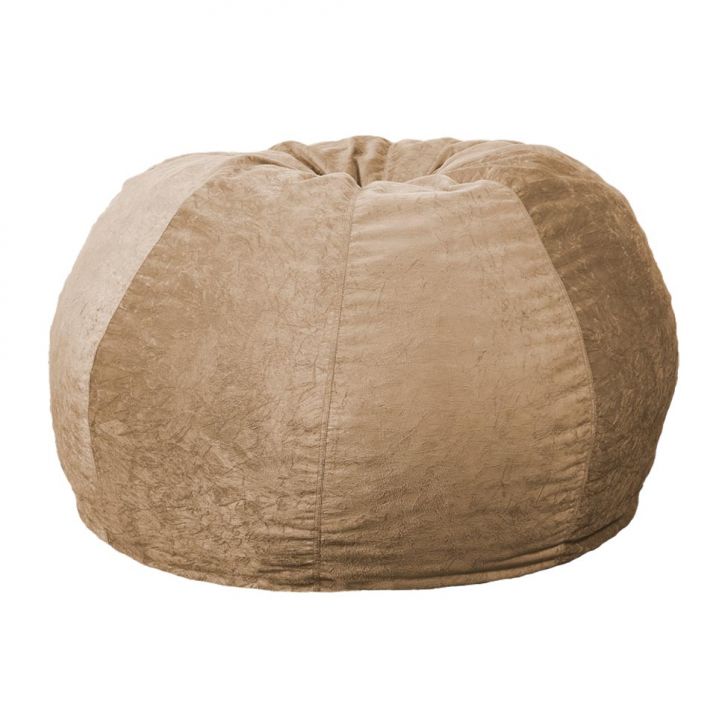 Puff Confort Maçã Suede Bege 100 cm