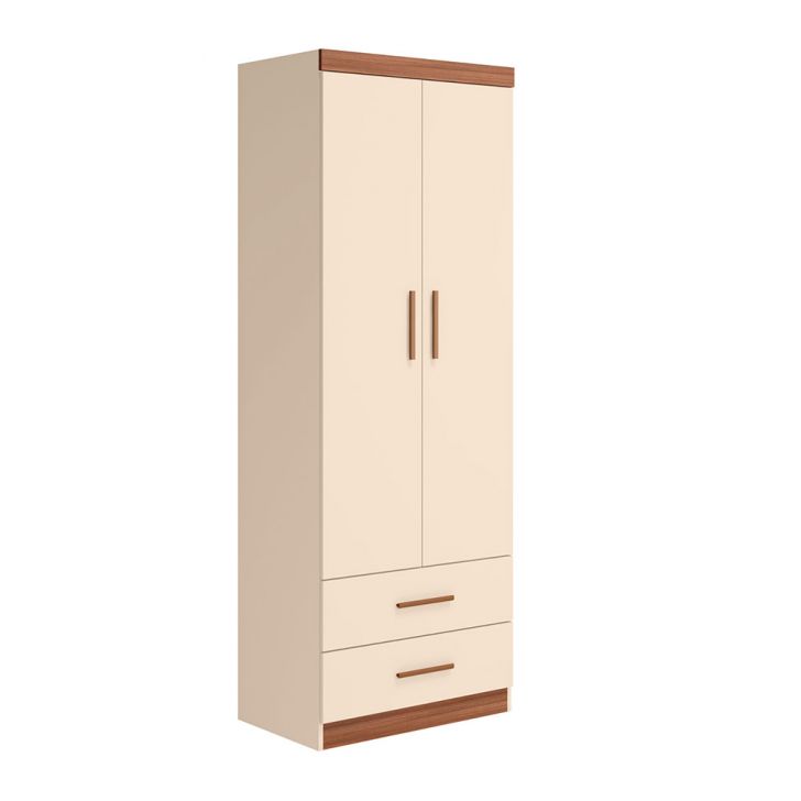 Guarda-Roupa Infantil Chiara 2 Portas 2 Gavetas Off White e Carvalho