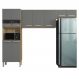 Cozinha 3 Pecas Versalhes 251 cm Freijo Gris KTP
