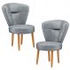 Jogo 2 Poltronas Moderna Decor para Recepção Mesa de Jantar Tecido Veludo Resistente Pés de Madeira MOBLAN decor