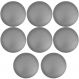 Kit 08 Assentos Redondo Banqueta Cadeira Estofados Poltronas H02 Corino Cinza 30 cm - Lyam Decor