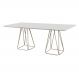 Mesa de Jantar Retangular Milão Off White 2M com Base Metal Champanhe
