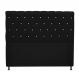 Cabeceira Estofada Cristal 160 cm Queen Size Com Strass Suede Preto - Amarena Móveis