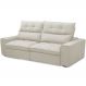Sofá Retrátil Reclinável Para Sala de Estar Living 210cm Dimas F04 Veludo Bege - Lyam Decor