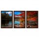 Quadro Paisagem 01 Moldura Tabaco 3 Peças
