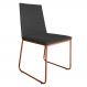 Cadeira de Jantar Estofada Lille Base Bronze Veludo Cinza - Montanaris Decor