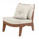Poltrona Decorativa Sadie Linho Bege Claro/Imbuia G42 - Gran Belo