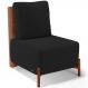 Poltrona Decorativa Sala Estar Living Pés Madeira Hungria L02 Couríssimo Camel Bouclê Preto - Lyam
