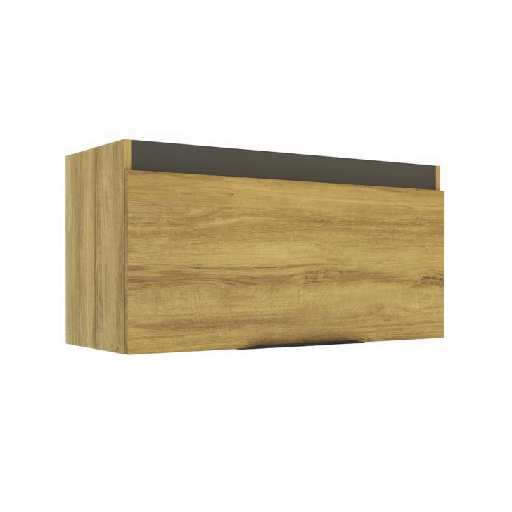 Armário Aéreo Magnólia 1 Porta Mel e Grafite