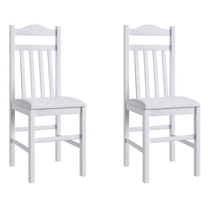 Conjunto Com 2 Cadeiras De Cozinha Leigh Branco