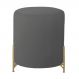 Puff Decorativo Thor Ferro Base Gold Veludo Cinza - Montanaris Decor