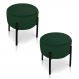 Kit 02 Puffs Iron Suede Verde Base Preto Palito D'Rossi