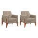 Conjunto com 2 Poltronas Brooklin Linho Areia