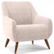 Poltrona Decorativa Fixa Pés de Madeira Paloma D02 Veludo Bege C-309 - Lyam Decor