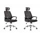 Conjunto com 2 Cadeiras de Escritório Diretor Giratórias Light Preto