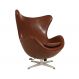Poltrona Egg Decorativa Escritorio Courissimo CS 14 Marrom