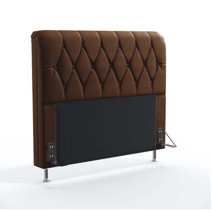Cabeceira Sirius 160 Para Cama Queen Couro Artificial Marrom Aradecor