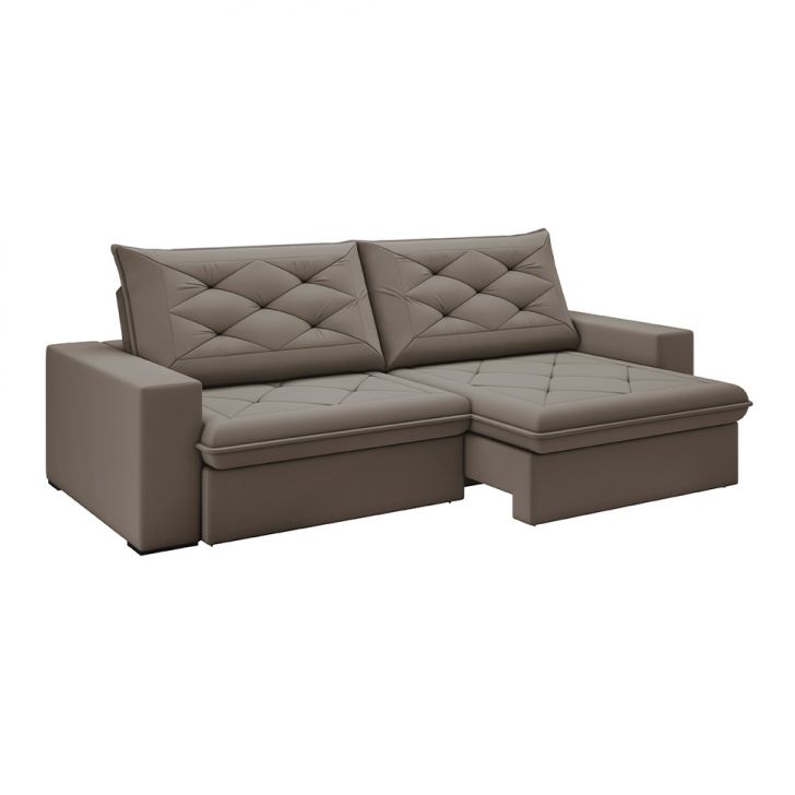 Image of Sofá 4 Lugares Retrátil E Reclinável Flexforma Premier Camurça 250 Cm PLA-LI181UP48MUXMOB