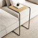 Mesa Lateral Steel Babus com Encaixe para Sofá - Freijó e Preto