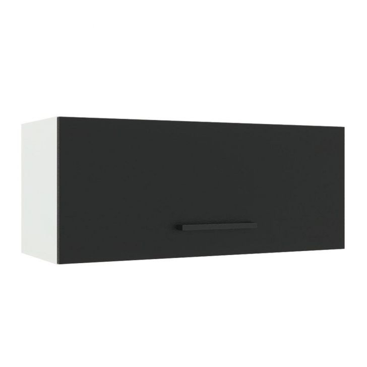 Armário de Cozinha Aéreo 80 cm 1 Porta Basculante Branco/Preto Agata Madesa