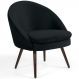 Poltrona Decorativa Fixa Pés Palito Rafa D02 Veludo Preto C-300 - Lyam Decor
