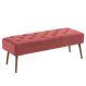 Banco | Banqueta estofado Rubi 1,20m Suede Rose - Inova Decor