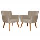 Kit 02 Poltronas Decorativas Onix Suede Capuccino - DS Estofados