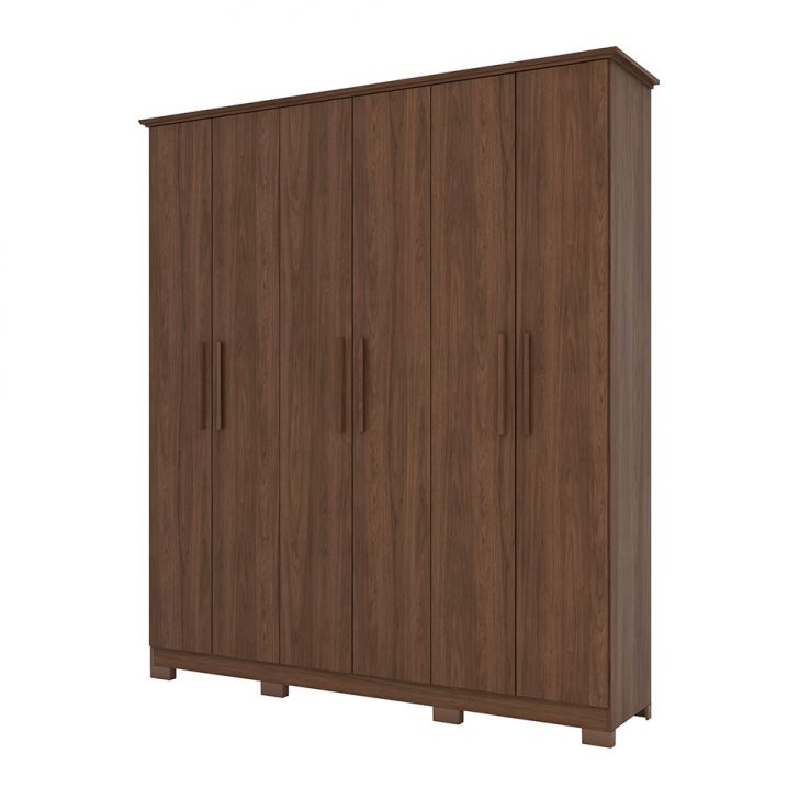 Guarda-roupa Casal Lima 6 Portas 3 Gavetas Castanho