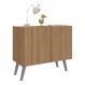 Mesa de Cabeceira Retrô 2 Portas Multimóveis MP4133 Rustic/Cinza